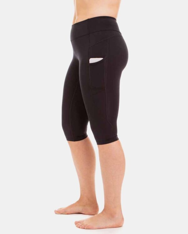 Wi-Thi Mid-Rise Pocketed Crop Legging – Booya Black - Image 2