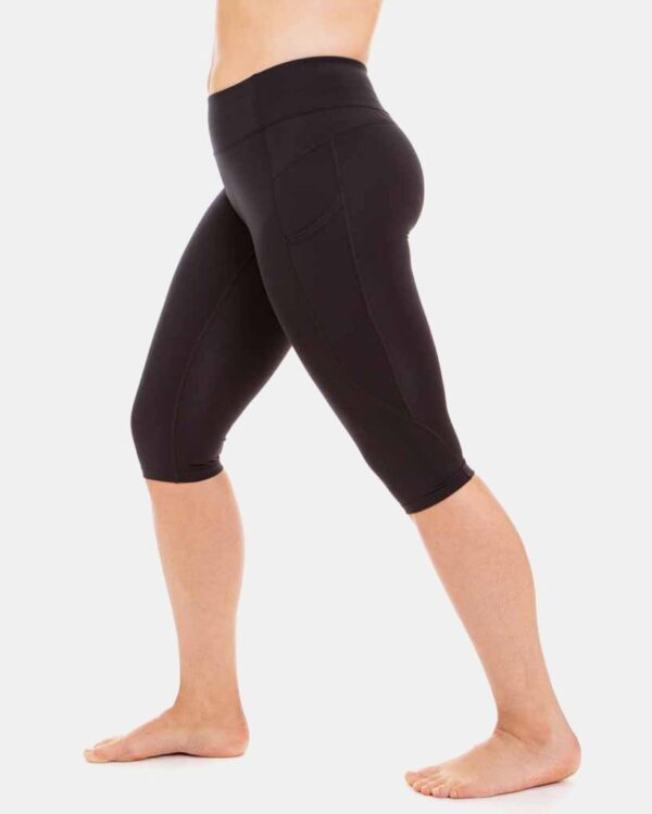 Wi-Thi Mid-Rise Pocketed Crop Legging – Booya Black - Image 3